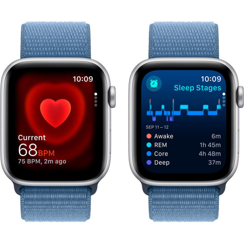 Смартгодинник Apple Watch SE GPS 44mm Silver Aluminium Case with Winter Blue Sport Loop